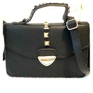 Studded stylish Crossbody black leather bag.